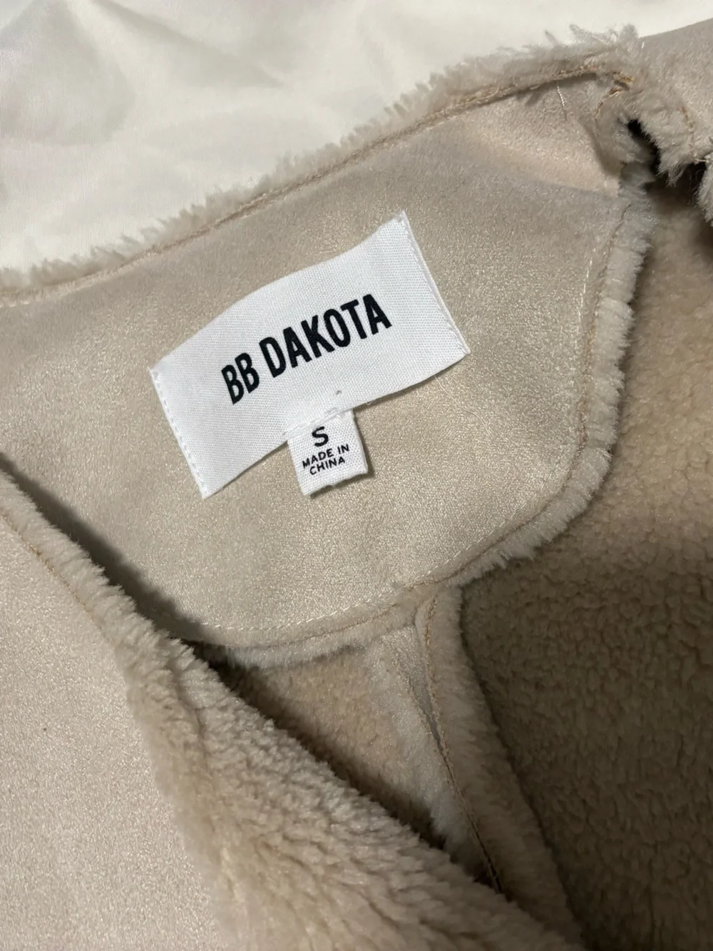 BB Dakota Glenna Mixed Media Faux Suede and Wool Blend Jacket Size Small - Picture 5 of 6